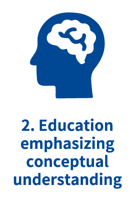 2. Education emphasizing conceptual understanding